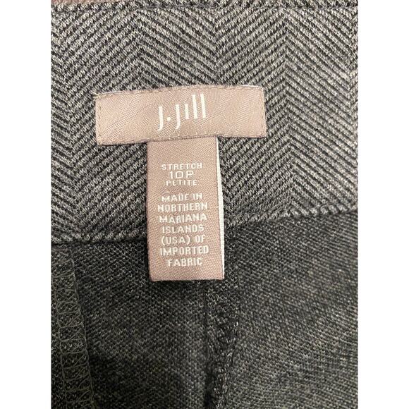 J. Jill Stretch Herringbone Gray Wide Leg Trouser Pants 10P Work Office Career - Picture 7 of 11